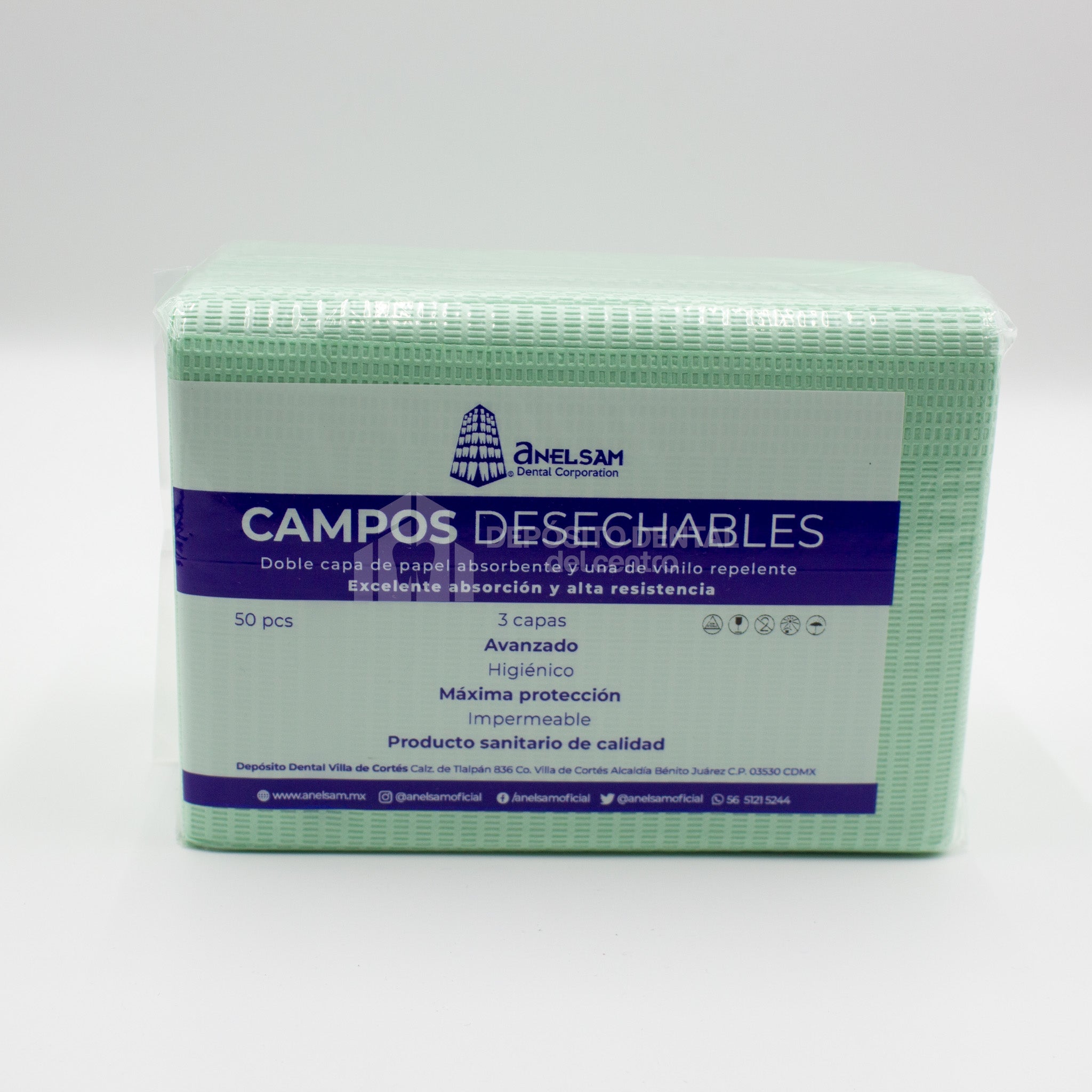 Campos Desechables Doble Capa Absorbente Verde
