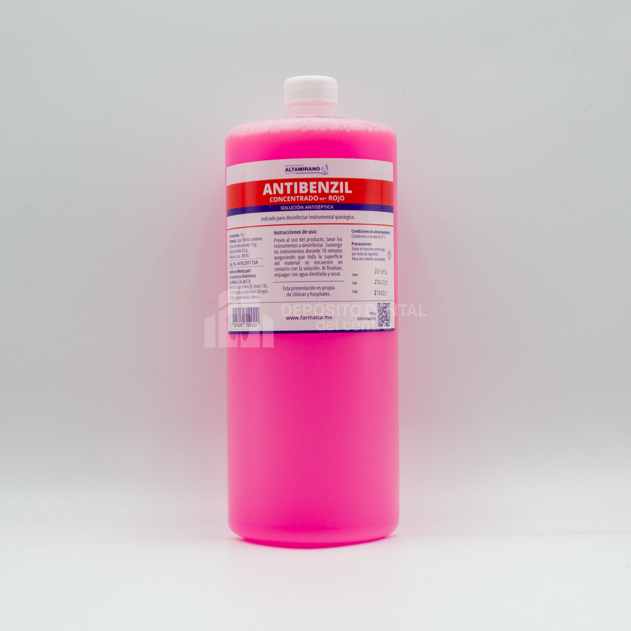 Antibenzil Concentrado Rojo Solución Antiséptica 1L