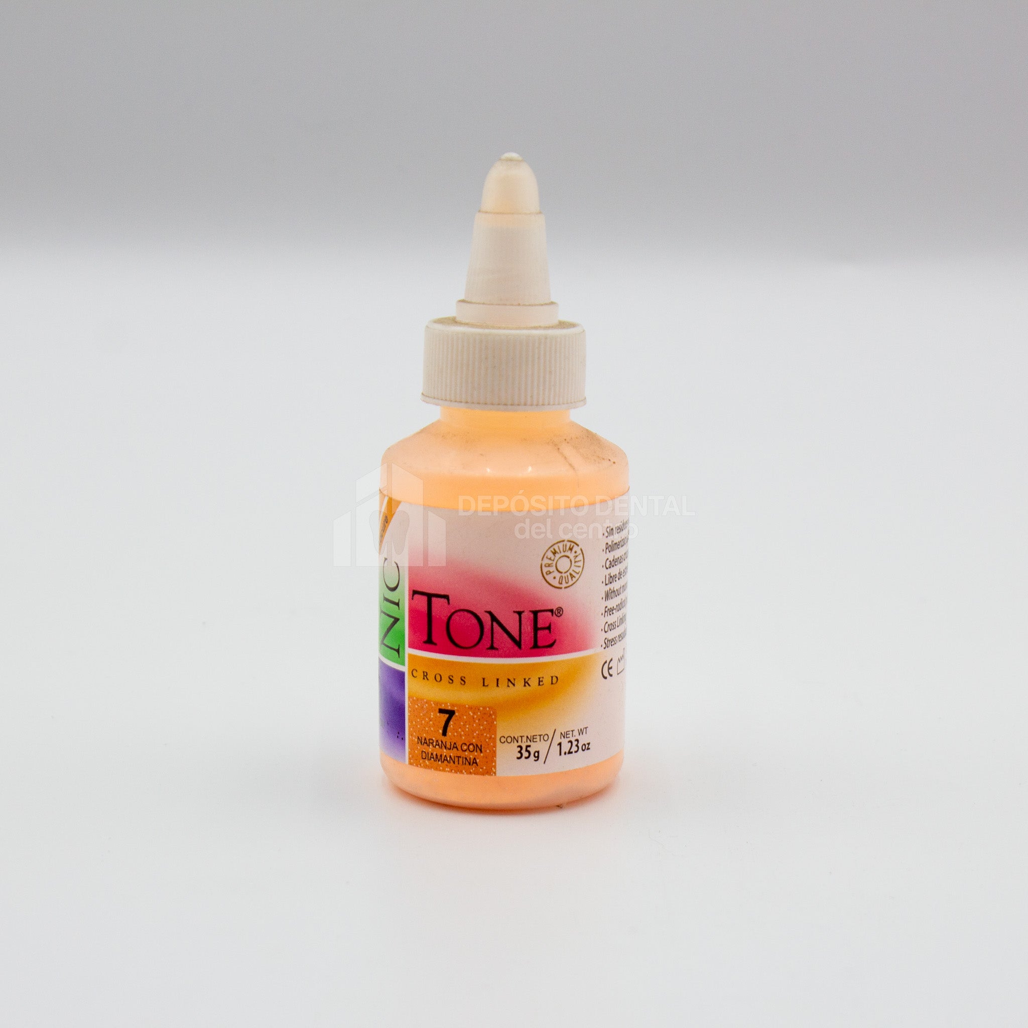 Resina Acrilica rapido Nic Tone 7 Naranja con Diamantina 35 gr