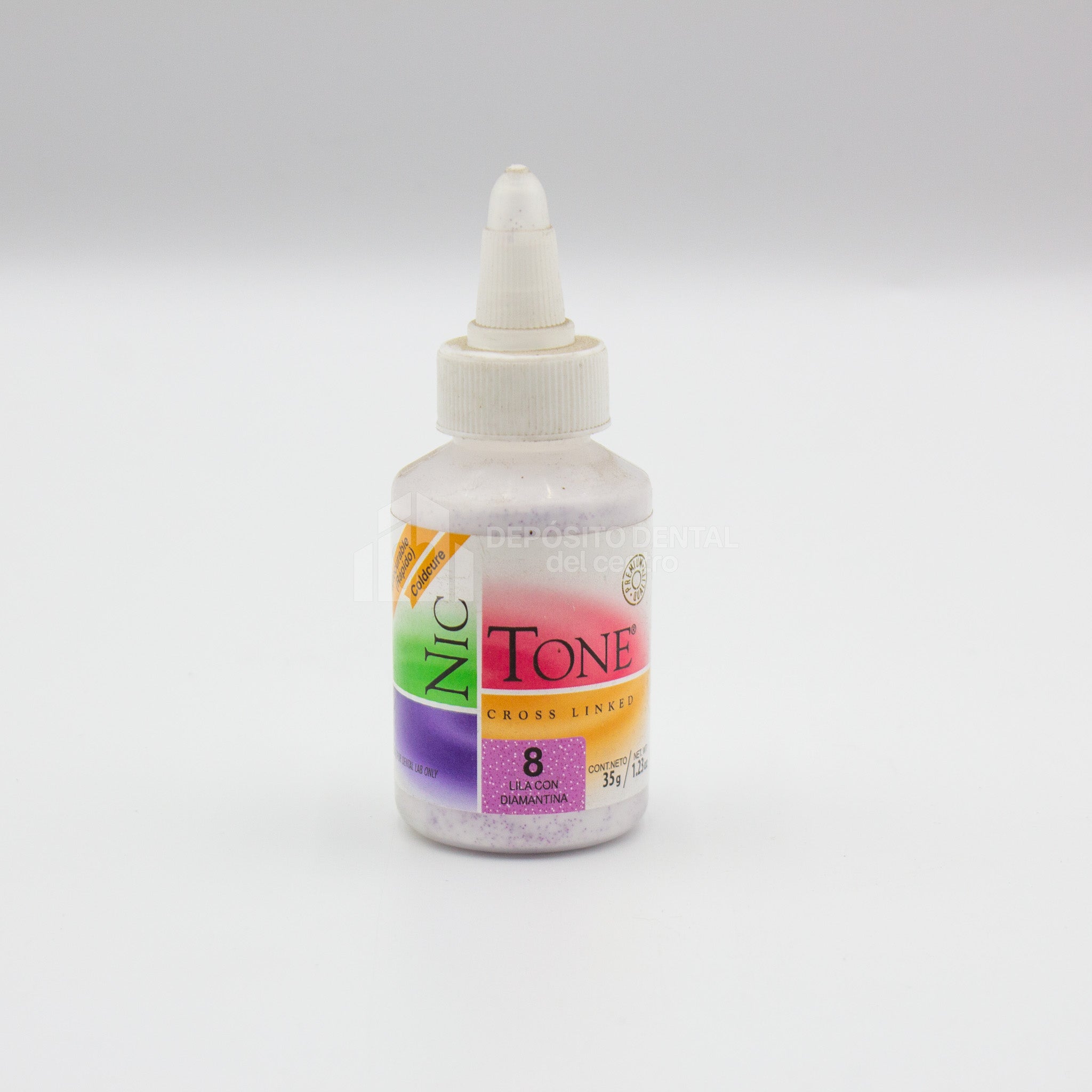 Resina Acrilica rapido Nic Tone 8 Lila con Diamantina 35 gr