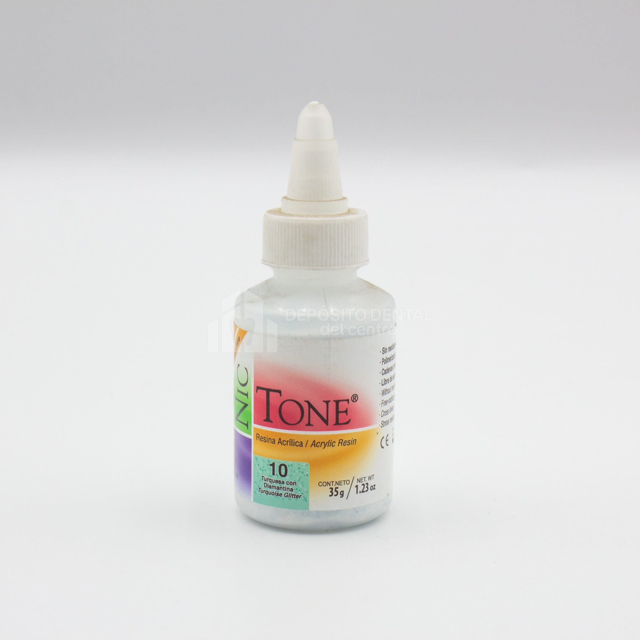 Resina Acrilica rapido Nic Tone 10 Turquesa con Diamantina 35 gr