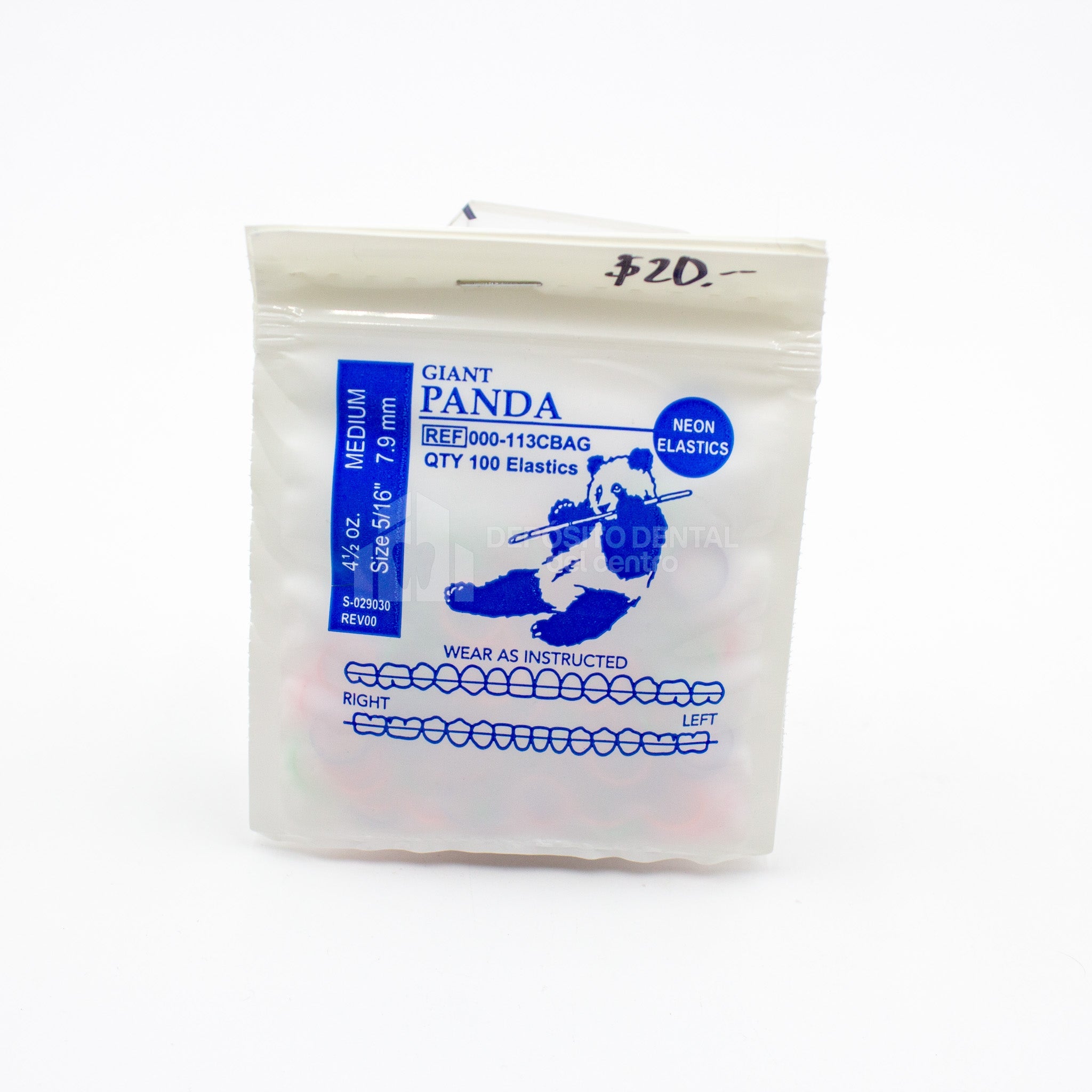 Elasticos Dentales American Giant Panda Neon 4.5 Oz 5/16" Medium