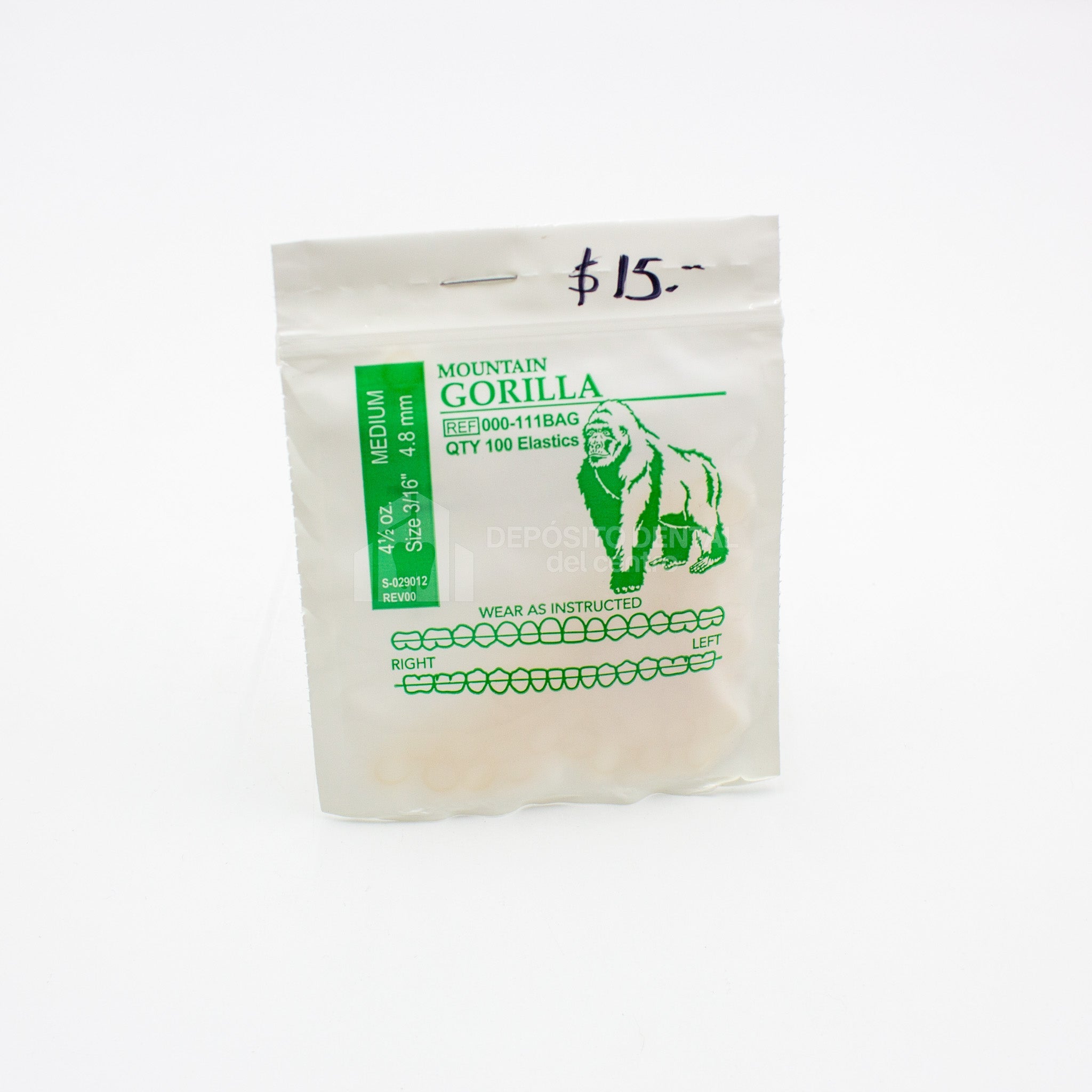 Elasticos Dentales American Gorilla 4.5 Oz. 3/16" Medium
