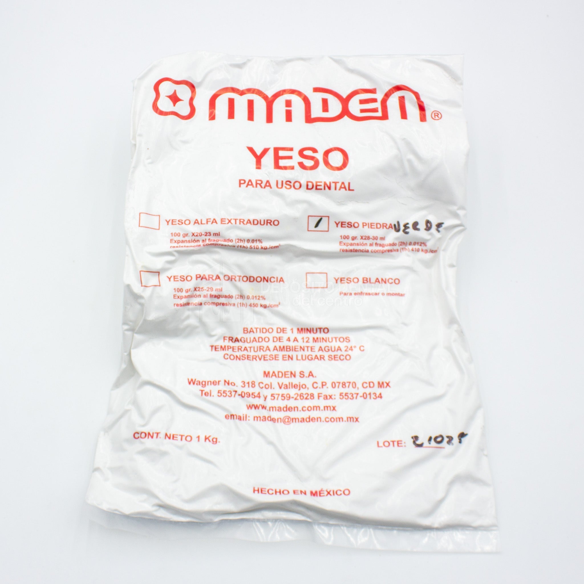 Yeso Piedra Para uso Dental Maden Verde
