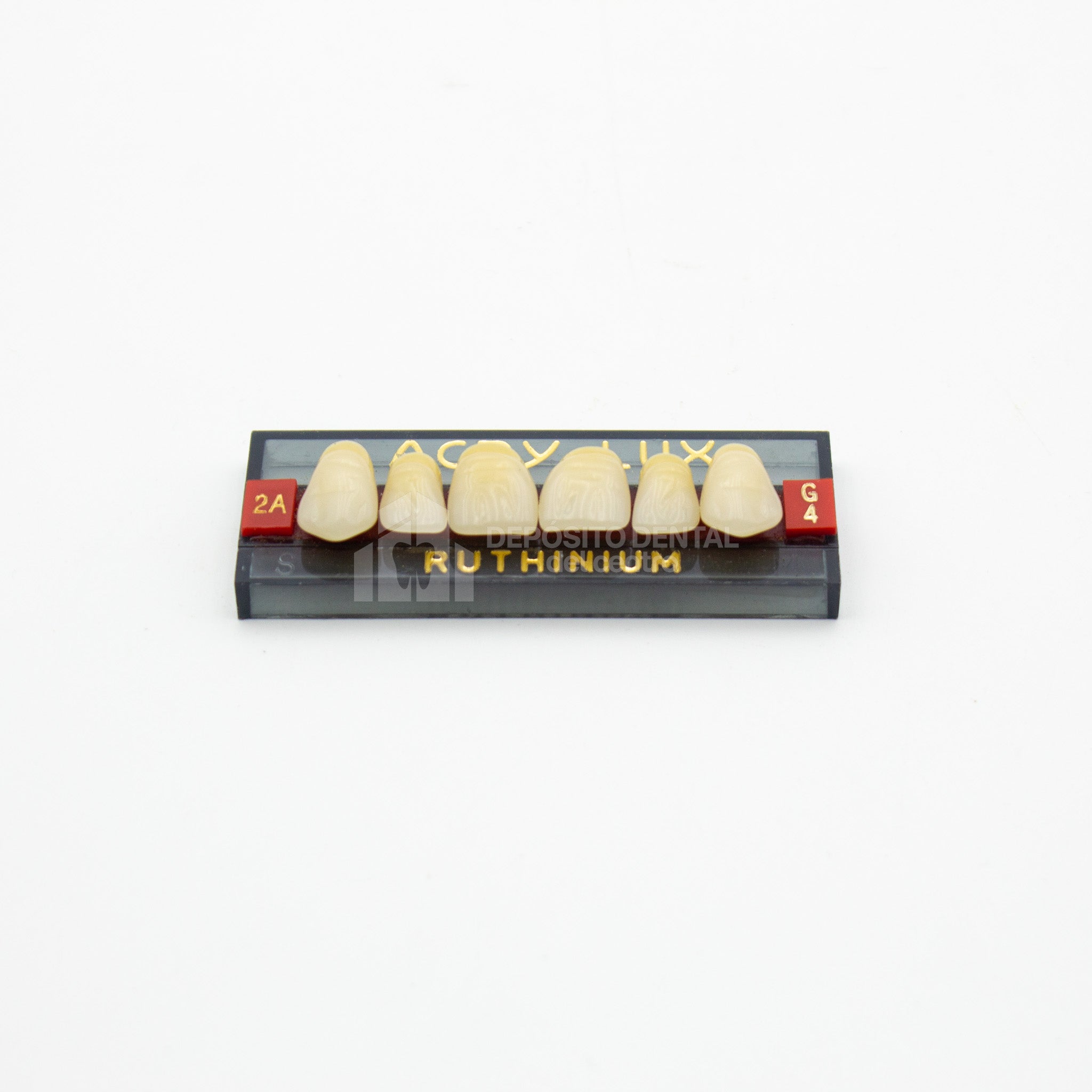 Tablilla de Dientes Acry Lux Ruthinium Anteriores Superiores 2A G4