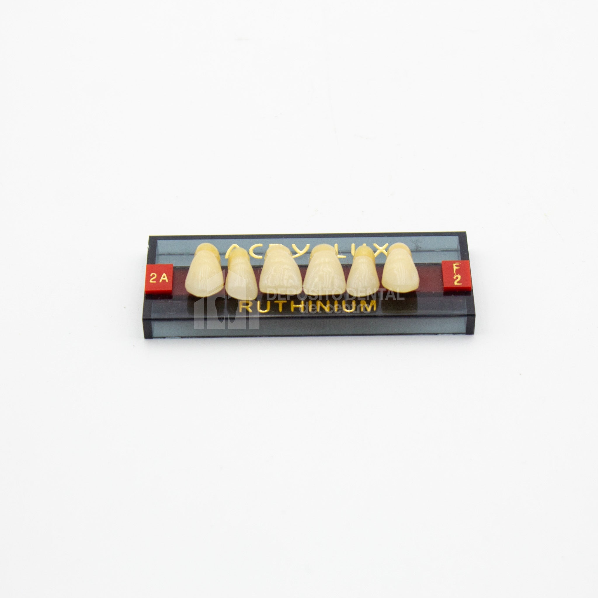 Tablilla de Dientes Acry Lux Ruthinium Anteriores Superiores 2A F2