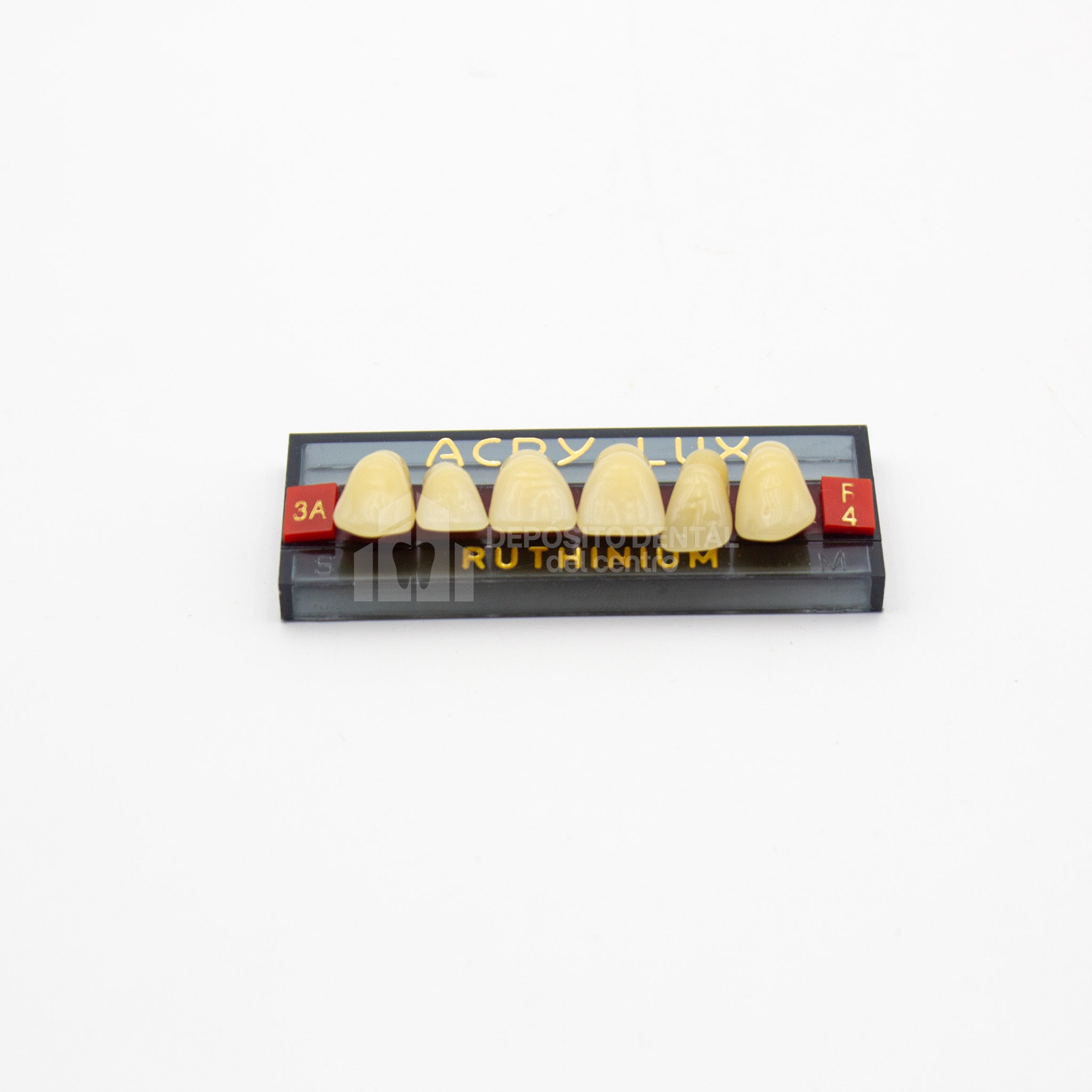 Tablilla de Dientes Acry Lux Ruthinium Anteriores Superiores 3A F4