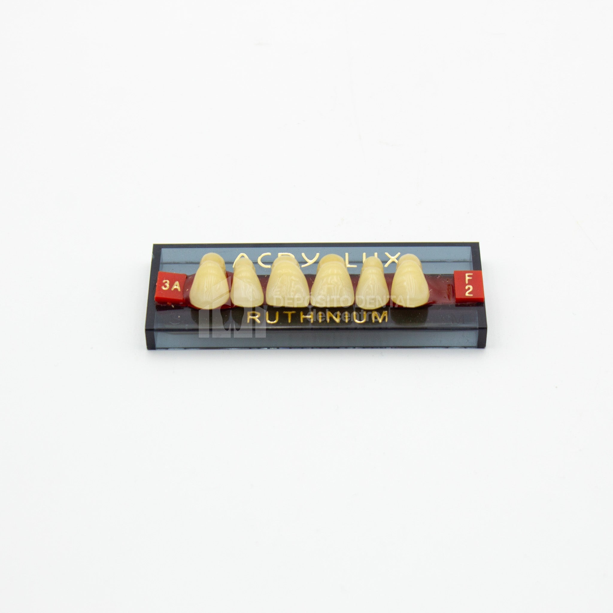 Tablilla de Dientes Acry Lux Ruthinium Anteriores Superiores 3A F2