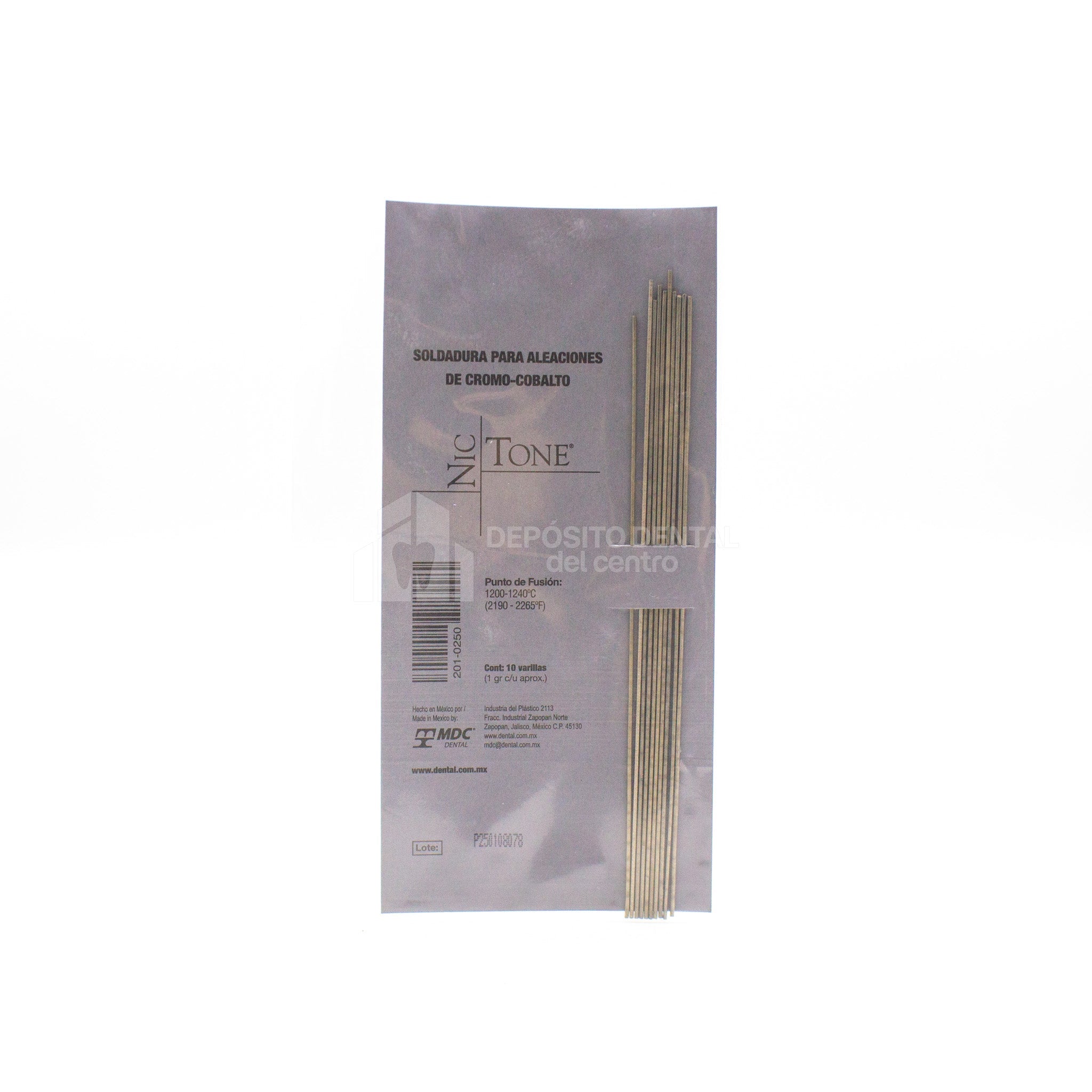 Soldadura Para Aleaciones de Cromo-Cobalto 10 Piezas Nic Tone
