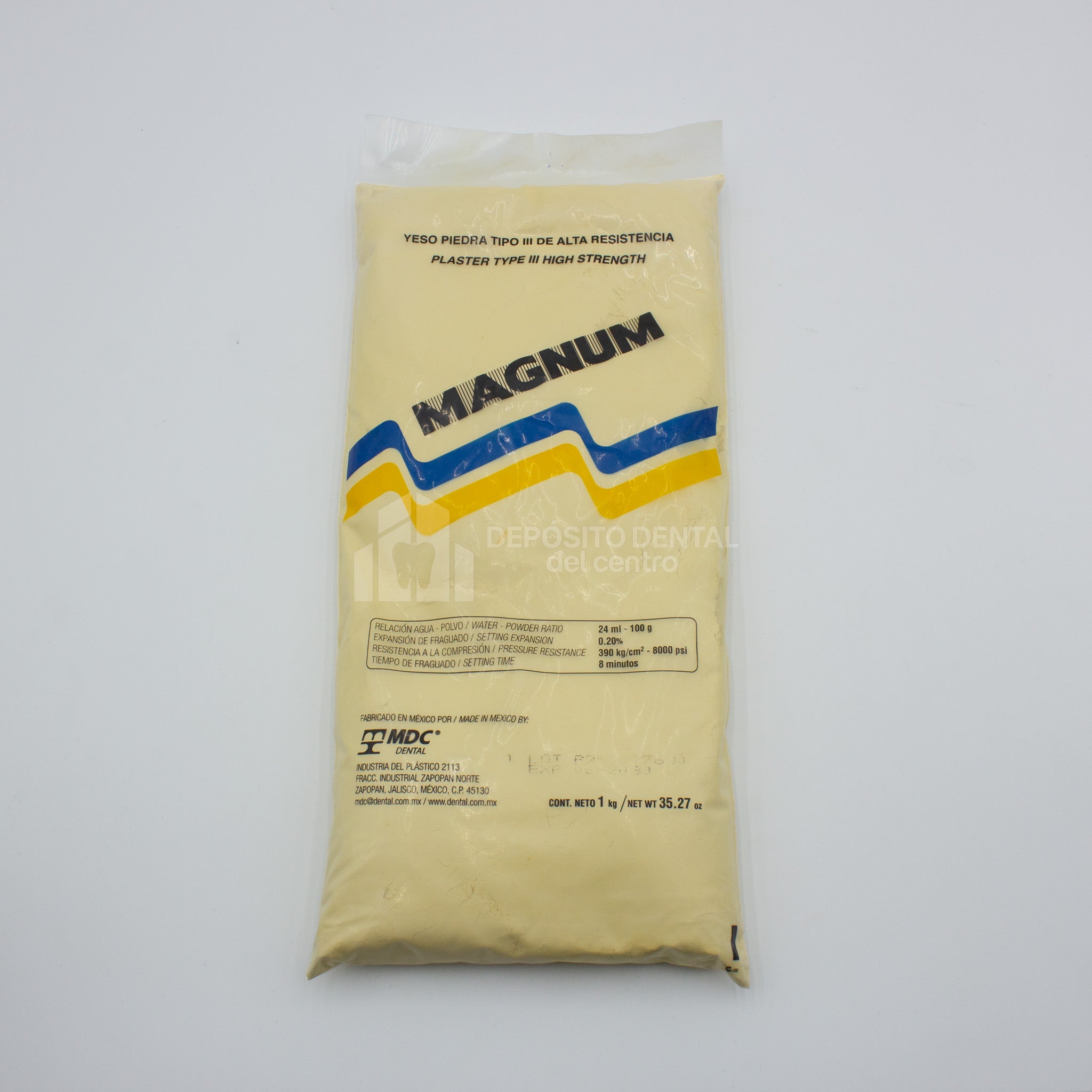 Yeso piedra Tipo III Alta Resistencia Magnum Amarillo